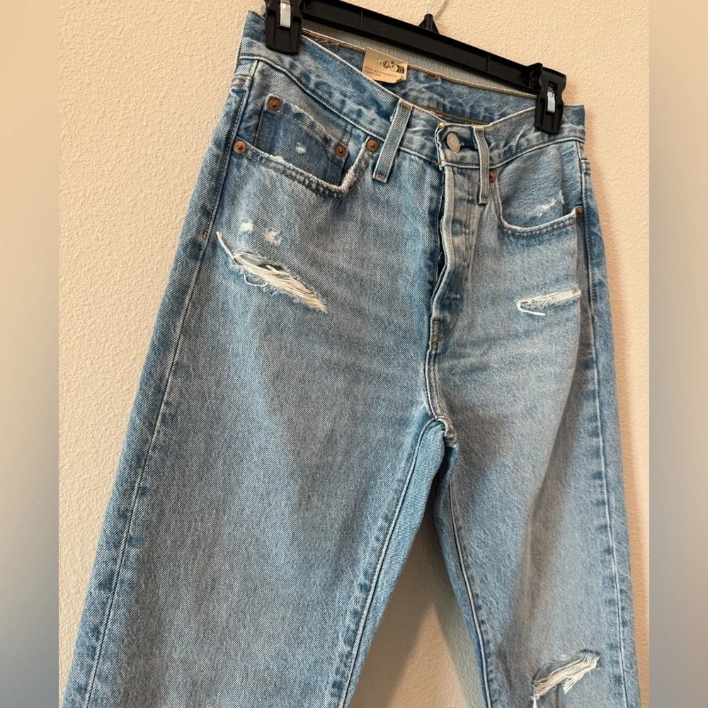 Levi's Light Blue Distressed Slim Jeans